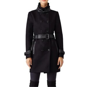 The KOOPLES Black Double-Breasted Trench Coat
